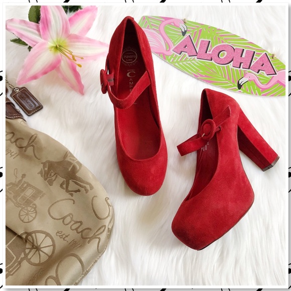 Jeffrey Campbell Shoes - Jeffrey Campbell Red Suede Dance MJ Heels